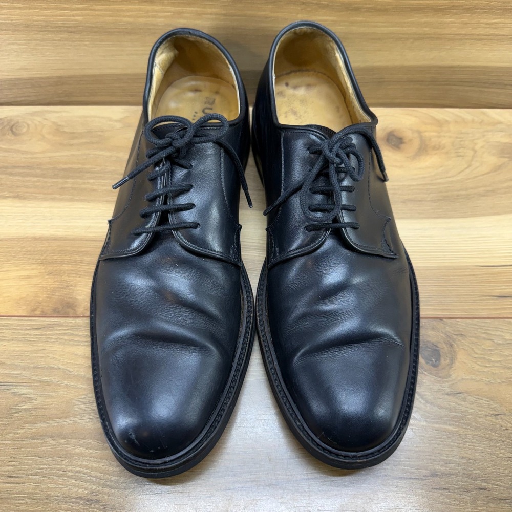 Rudy's Paris Black Leather Oxfords Mens 11 Plain Toe Dress Formal